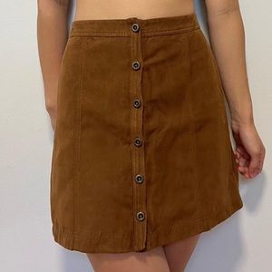 Faux suede brown skirt